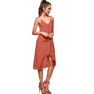 Selfie Leslie Wrap Dress Sz Small Burnt Orange